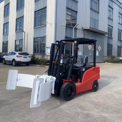 2 Ton 4 Wheel Counterbalanced Forklift Truck DC Motor Electric With Paper Roller Clamps