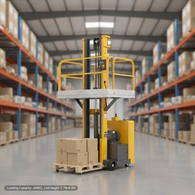 Stable Semi Electric Order Picker with 200kg Loading Capacity and 2.7m-4.5m Load Height for Safe Elevated Work