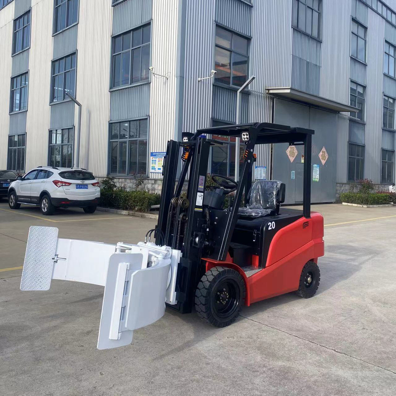 2 Ton 4 Wheel Counterbalanced Forklift Truck DC Motor Electric With Paper Roller Clamps