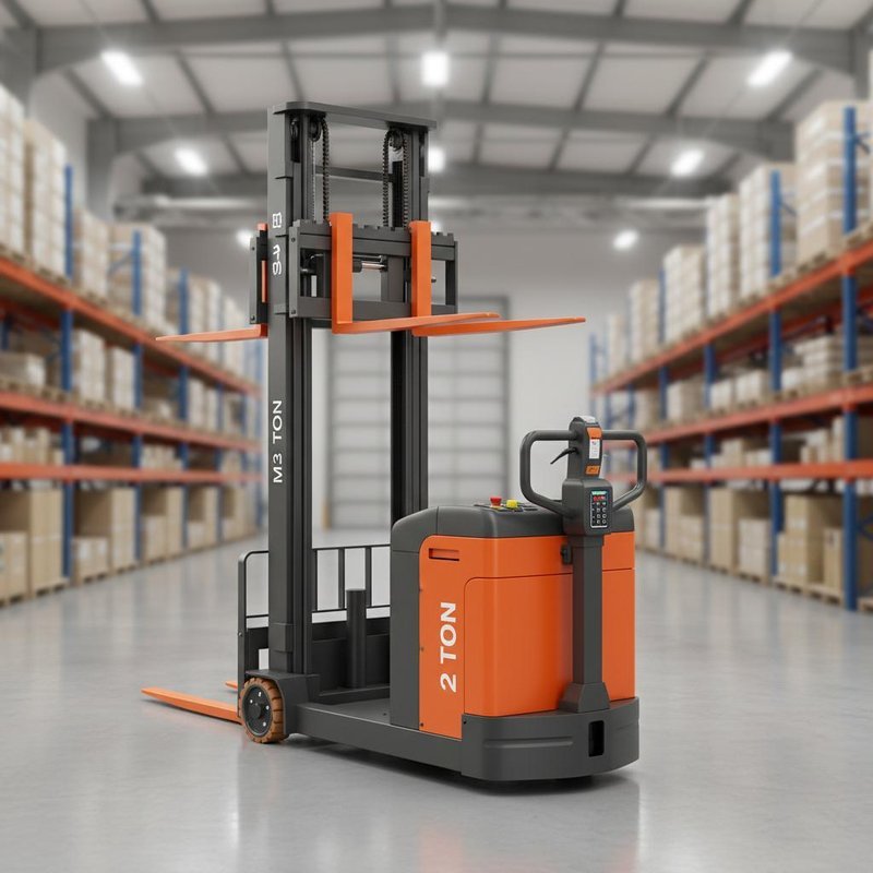 Warehouse Grade Full Electric Stacker 2 Ton Capacity 3 Meter Lift With Dual Lifting System